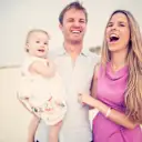 With wife Vivian and daughter Alaia ©  Mercedes-Benz Grand Prix Ltd / Paul Ripke