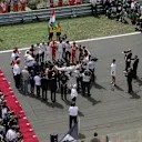 A minute's silence for Jules Bianchi, Hungaroring, July 26, 2015 © FOWC Ltd