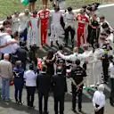A minute's silence for Jules Bianchi, Hungaroring, July 26, 2015 © FOWC Ltd