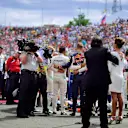 A minute's silence for Jules Bianchi, Hungaroring, July 26, 2015 © FOWC Ltd