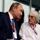 Russian President Vladimir Putin with Formula One group CEO Bernie Ecclestone at the 2015 Formula 1 Russian Grand Prix in Sochi. © Mario Renzi
