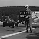 Tony Brooks (Vanwall) makes his way down the hill towards the towering Eau Rouge. Spa-Francorchamps, Belgium, 15th June 1958. © LAT Photographic