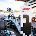 SOCHI AUTODROM, RUSSIAN FEDERATION - SEPTEMBER 29: Valtteri Bottas, Mercedes AMG F1, arrives on the grid after securing pole position during the Russian GP at Sochi Autodrom on September 29, 2018 in Sochi Autodrom, Russian Federation. (Photo by Glenn Dunbar / LAT Images)