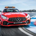 The new red Mercedes AMG GT R Safety Car