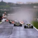 Ayrton Senna (BRA) Lotus 97T, leads the start.

Portugese Grand Prix, Estoril, 21 April 1985 © SUTTON MOTORSPORT IMAGES