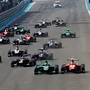 The start of race 2.
GP3 Series, Rd9, Yas Marina Circuit, Abu Dhabi, UAE, 21-23 November 2014. © Sutton Motorsport Images