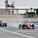 Sebastian Vettel (GER) Ferrari SF15-T leads Stoffel Vandoorne (BEL) McLaren MP4-30 at Pirelli Formula One Wet Test, Day Two, Paul Ricard, France, 26 January 2016. © Sutton Motorsport Images