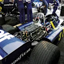 The Tyrrell team working on the P34s of race winner Jody Scheckter (Right) and Patrick Depailler (Left) at Anderstorp, Sweden, 13 June 1976. ©Sutton Motorsport Images