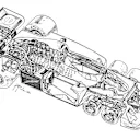 Underneath the skin of the ingenious Tyrrell P34. © Giorgio Piola