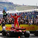 CIRCUIT OF THE AMERICAS, UNITED STATES OF AMERICA - OCTOBER 21: Kimi Raikkonen, Ferrari celebrates in parc ferme during the United States GP at Circuit of the Americas on October 21, 2018 in Circuit of the Americas, United States of America. (Photo by Jerry Andre / Sutton Images)