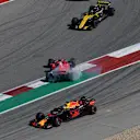 CIRCUIT OF THE AMERICAS, UNITED STATES OF AMERICA - OCTOBER 21: Sebastian Vettel, Ferrari SF71H and Daniel Ricciardo, Red Bull Racing RB14 clash on lap one during the United States GP at Circuit of the Americas on October 21, 2018 in Circuit of the Americas, United States of America. (Photo by Jerry Andre / Sutton Images)