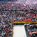 CIRCUIT OF THE AMERICAS, UNITED STATES OF AMERICA - OCTOBER 21: Cars and team members in and around Parc Ferme after the race during the United States GP at Circuit of the Americas on October 21, 2018 in Circuit of the Americas, United States of America. (Photo by Zak Mauger / LAT Images)