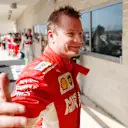 CIRCUIT OF THE AMERICAS, UNITED STATES OF AMERICA - OCTOBER 21: Race winner Kimi Raikkonen, Ferrari, 1st position, gives the thumbs up during the United States GP at Circuit of the Americas on October 21, 2018 in Circuit of the Americas, United States of America. (Photo by Joe Portlock / LAT Images)