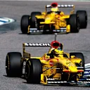 Ralf Schumacher (GER) Jordan 197, 5th place  leads his team mate Giancarlo Fisichella (ITA) Jordan, German Grand Prix, Hockenheim, Germany, 27 July 1997. © Sutton Motorsport Images