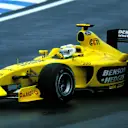 Giancarlo Fisichella (ITA), Jordan Ford EJ13, won the Brazilian Grand Prix, the 200th Formula One race for the Jordan team. Brazilian Grand Prix, Interlagos, Sao Paulo, Brazil. 6 April 2003. ©Sutton Motorsport Images