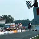 The Minardi Ford of Christian Fittipaldi (BRA) is launched  over his team mate Pierluigi Martini (ITA) at the end of the race. Fittipaldi landed right side up and crossed the finish line.
Italian Grand Prix, Monza, Italy, 12 September 1993.