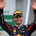 Second placed Mark Webber (AUS) Red Bull Racing on the podium.
Formula One World Championship, Rd19, Brazilian Grand Prix, Race, Sao Paulo, Brazil, Sunday 24 November 2013.
 © Sutton Motorsport Images