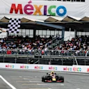 AUTODROMO HERMANOS RODRIGUEZ, MEXICO - OCTOBER 28: Race Winner Max Verstappen, Red Bull Racing RB14 crosses the line during the Mexican GP at Autodromo Hermanos Rodriguez on October 28, 2018 in Autodromo Hermanos Rodriguez, Mexico. (Photo by Simon Galloway / Sutton Images)