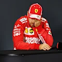 AUTODROMO HERMANOS RODRIGUEZ, MEXICO - OCTOBER 28: Sebastian Vettel, Ferrari in Press Conference during the Mexican GP at Autodromo Hermanos Rodriguez on October 28, 2018 in Autodromo Hermanos Rodriguez, Mexico. (Photo by Simon Galloway / Sutton Images)