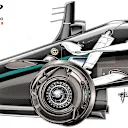 Although the front brake ducts are identical, the drums surrounding the disc are quite different. The Mercedes is more more all-enclosing...