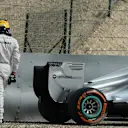 Lewis Hamilton (GBR) Mercedes AMG F1 W05 stops on track in the gravel. Formula One Testing, Day Two, Bahrain International Circuit, Sakhir, Bahrain, Friday, 28 February 2014 © Sutton Images. No reproduction without permission
