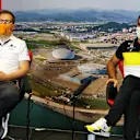 (L to R): Andreas Seidl, McLaren Managing Director and Cyril Abiteboul (FRA) Renault Sport F1 Managing Director in the FIA Press Conference.
25.09.2020. Formula 1 World Championship, Rd 10, Russian Grand Prix, Sochi Autodrom, Sochi, Russia, Practice Day.
- www.xpbimages.com, EMail: requests@xpbimages.com © Copyright: 
FIA Pool Image for Editorial Use Only