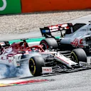 07 RAIKKONEN Kimi (fin), Alfa Romeo Racing C39 overtakes GROSJEAN Romain (fra), Haas F1 Team VF-20 Ferrari, action during the Formula 1 Pirelli Grosser Preis der Steiermark 2020, Styrian Grand Prix from July 10 to 12, 2020 on the Red Bull Ring, in Spielberg, Austria - Photo Antonin Vincent / DPPI