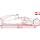 Ferrari's wheelbase in comparison to that of Mercedes. © Giorgio Piola