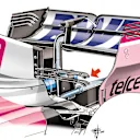 The red arrow indicates the positioning of Force India's second T-wing. © Giorgio Piola