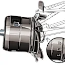 Mercedes' Canada brake arrangement stands in stark contrast to Renault's. © Giorgio Piola