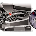 Haas and Red Bull both use a number of strakes on their cars to realign airflow. © Giorgio Piola