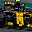 Carlos Sainz ran with the old front wing in Germany... © Sutton Images