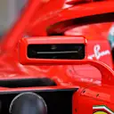 A close-up view of the slotted wing mirrors on the Ferrari SF71H. © Sutton Images