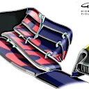 The front-wing used on the RB15 in 2019 is outboard-loaded, differing greatly to that of the AT01