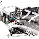Valtteri Bottas's W10 featured more extensive cooling around the rear suspension in FP1 - and this was the eventual set-up Mercedes chose.