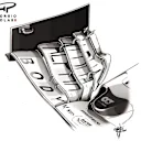 The inboard-loaded front wing of the AT01 doesn't have such deep elements towards the outer ends as the RB15's front wing