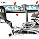 …the trimmed outboard (and lower angle) flap of Bottas, which also has a less deep underside. 