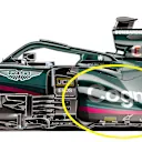 Aston Martin's Bahrain sidepod... 