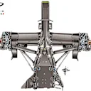 An illustration of the AlphaTauri AT02's rear suspension layout shows where Red Bull have made changes from their 2020 car to their 2021 car