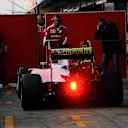 Sebastian Vettel (GER) Ferrari SF16-H behind the screens at Formula One Testing, Day Two, Barcelona, Spain, Tuesday 23 February 2016. © Sutton Motorsport Images