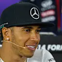 Lewis Hamilton (GBR) Mercedes AMG F1 in the Press Conference. Formula One World Championship, Rd1, Australian Grand Prix, Preparations, Albert Park, Melbourne, Australia, Thursday, 13 March 2014 © Sutton Images. No reproduction without permission