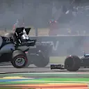 Tsunoda Mexico Crash AlphaTauri's Japanese driver Yuki Tsunoda (L) crashes during the Formula One Mexico Grand Prix at the Hermanos Rodriguez racetrack in Mexico City on November 7, 2021. (Photo by PEDRO PARDO / AFP) (Photo by PEDRO PARDO/AFP via Getty Images)2.jpg