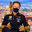 Christian Horner, Team Principal, Red Bull Racing in the press conference 