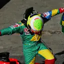 Race winner Felipe Massa (BRA) Ferrari celebrates in parc ferme. Formula One World Championship, Rd 18, Brazilian Grand Prix, Race, Interlagos, Brazil, 22 October 2006 