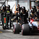 Romain Grosjean (FRA) Haas F1 Team VF-19 makes a pit stop.
01.09.2019. Formula 1 World Championship, Rd 13, Belgian Grand Prix, Spa Francorchamps, Belgium, Race Day.
- www.xpbimages.com, EMail: requests@xpbimages.com - copy of publication required for printed pictures. Every used picture is fee-liable. Â© Copyright: Batchelor / XPB Images