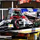 The Alfa Romeo Racing C38 of Kimi Raikkonen (FIN) Alfa Romeo Racing is recovered back to the pits on the back of a truck after crashing during qualifying.
07.09.2019. Formula 1 World Championship, Rd 14, Italian Grand Prix, Monza, Italy, Qualifying Day.
- www.xpbimages.com, EMail: requests@xpbimages.com - copy of publication required for printed pictures. Every used picture is fee-liable. © Copyright: Batchelor / XPB Images