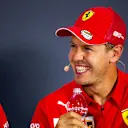 Sebastian Vettel (GER) Ferrari in the FIA Press Conference.
05.09.2019. Formula 1 World Championship, Rd 14, Italian Grand Prix, Monza, Italy, Preparation Day.
 - www.xpbimages.com, EMail: requests@xpbimages.com - copy of publication required for printed pictures. Every used picture is fee-liable. © Copyright: Filipe / XPB Images