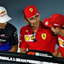 (L to R): Pierre Gasly (FRA) Scuderia Toro Rosso; Charles Leclerc (MON) Ferrari; and Sebastian Vettel (GER) Ferrari, in the FIA Press Conference.
05.09.2019. Formula 1 World Championship, Rd 14, Italian Grand Prix, Monza, Italy, Preparation Day.
- www.xpbimages.com, EMail: requests@xpbimages.com - copy of publication required for printed pictures. Every used picture is fee-liable. © Copyright: Moy / XPB Images