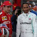 pole position for Charles Leclerc (MON) Ferrari SF90 and Lewis Hamilton (GBR) Mercedes AMG F1 W10 in 2nd for the race.
28.09.2019. Formula 1 World Championship, Rd 16, Russian Grand Prix, Sochi Autodrom, Sochi, Russia, Qualifying Day.
- www.xpbimages.com, EMail: requests@xpbimages.com - copy of publication required for printed pictures. Every used picture is fee-liable. © Copyright: Batchelor / XPB Images
