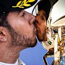 Race winner Lewis Hamilton (GBR) Mercedes AMG F1 celebrates on the podium.
29.09.2019. Formula 1 World Championship, Rd 16, Russian Grand Prix, Sochi Autodrom, Sochi, Russia, Race Day.
 - www.xpbimages.com, EMail: requests@xpbimages.com - copy of publication required for printed pictures. Every used picture is fee-liable. © Copyright: Bearne / XPB Images